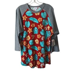 LuLaRoe Floral And Leaf Print Randy Size 2XL NWT